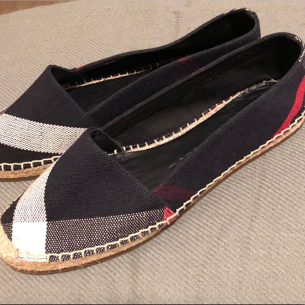 Burberry Hodgeson Navy Flat Espadrille